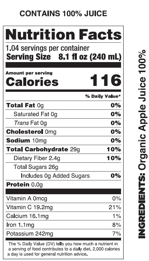 Pure Organic Apple Juice - Pomona Organic Juices