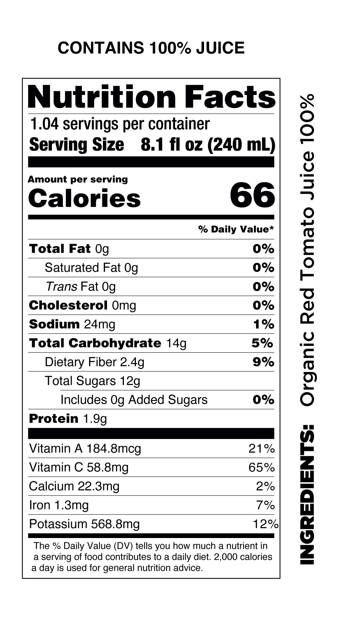 Pure Organic Tomato Juice - Pomona Organic Juices