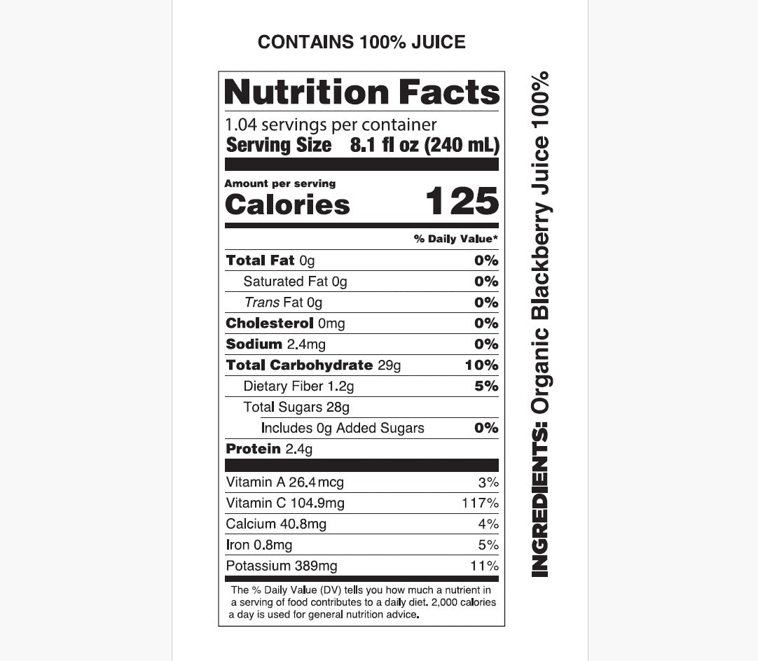 Pure Organic Blackberry Juice