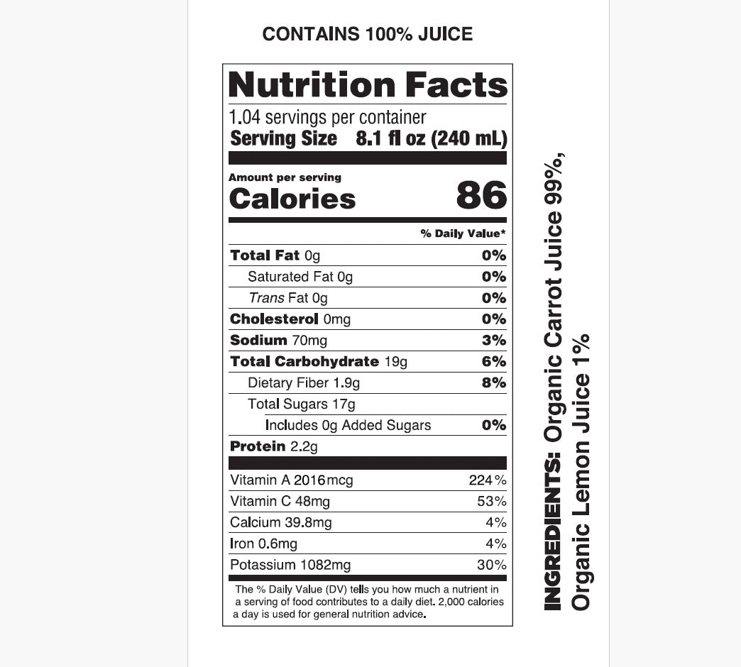 Pure Organic Carrot Juice - Pomona Organic Juices
