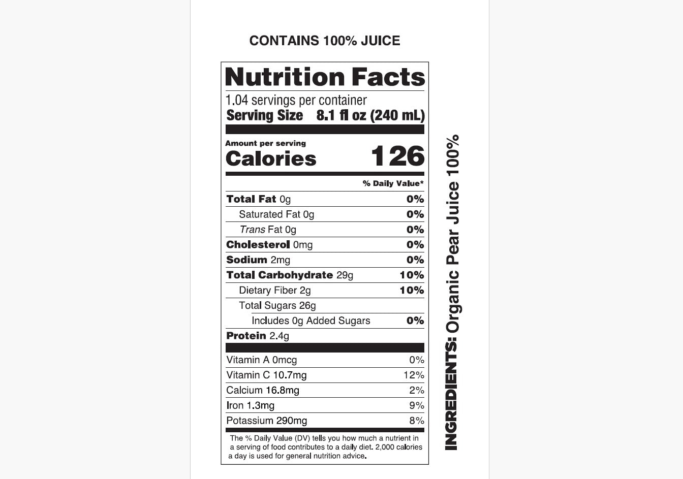 Pure Organic Pear Juice - Pomona Organic Juices