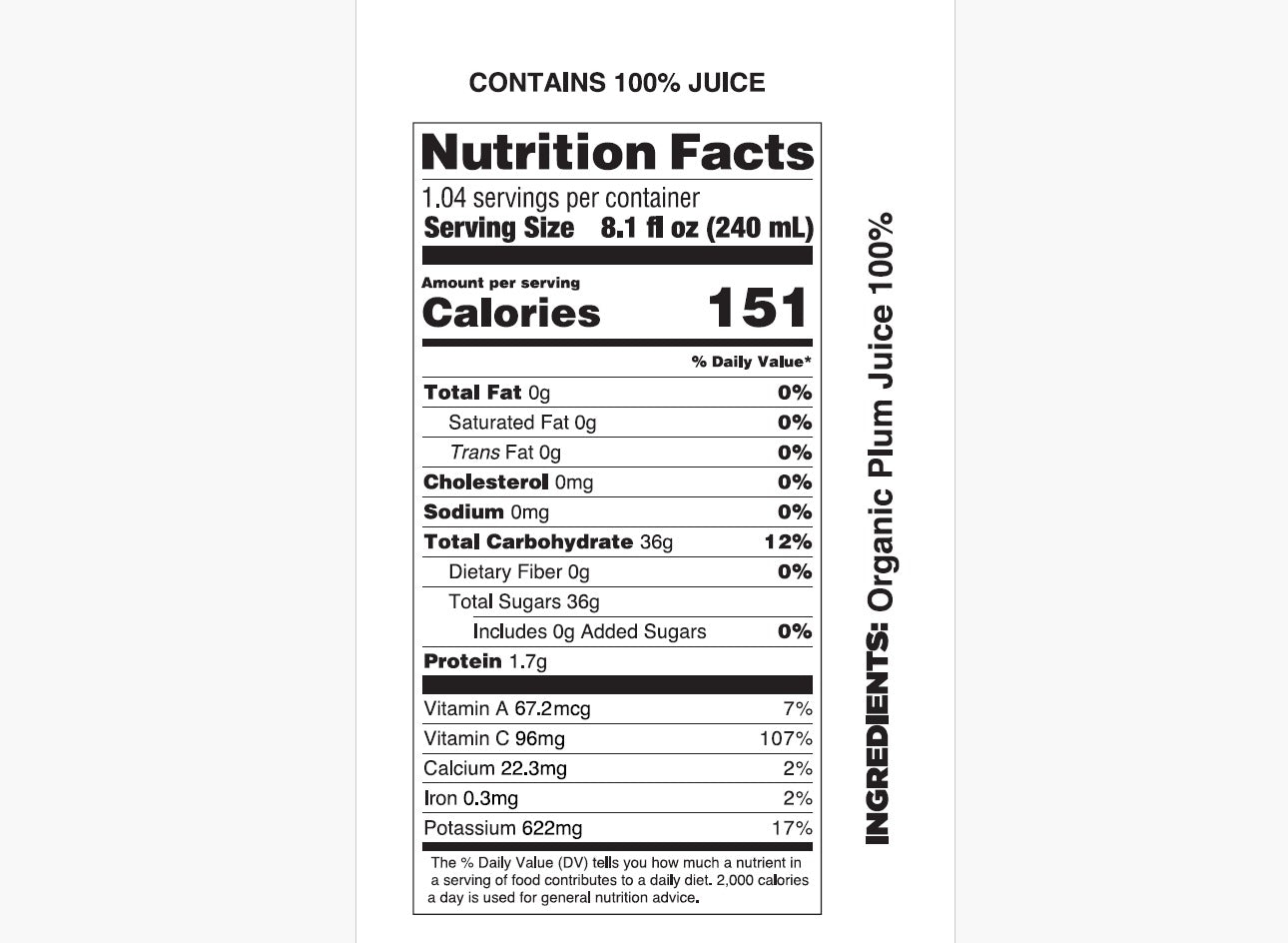 Pure Organic Plum Juice - Pomona Organic Juices