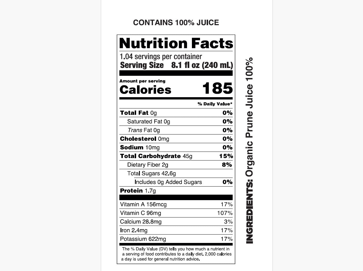 Pure Organic Prune Juice - Pomona Organic Juices