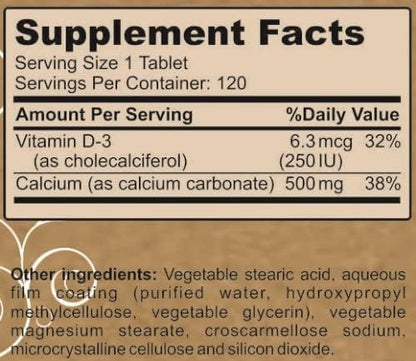 Pomona Wellness Calcium with Vitamin D (120 Count)
