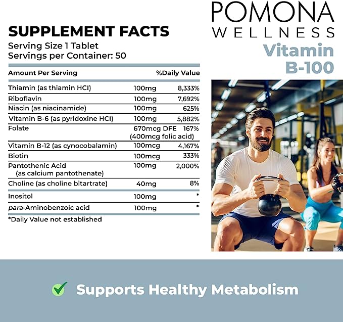 Pomona Wellness Vitamin B Complex (50 Count)