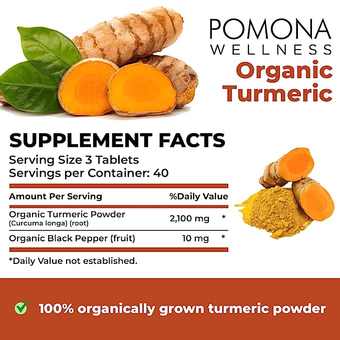 Pomona Wellness Organic Turmeric (120 Count)