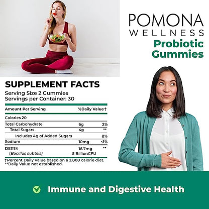 Pomona Wellness Organic Probiotic Gummies (60 Count)