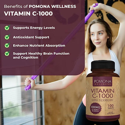 Pomona Wellness Vitamin C with Elderberry (100 Count)