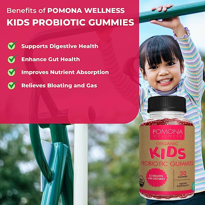 Pomona Wellness Organic Probiotic Kids Gummies (30 Count)