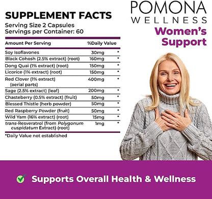 Pomona Wellness Women's Menopause Supplement Multivitamin (120 Count)