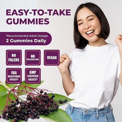Pomona Wellness Elderberry Gummies with Zinc & Vitamin C (90 Count)