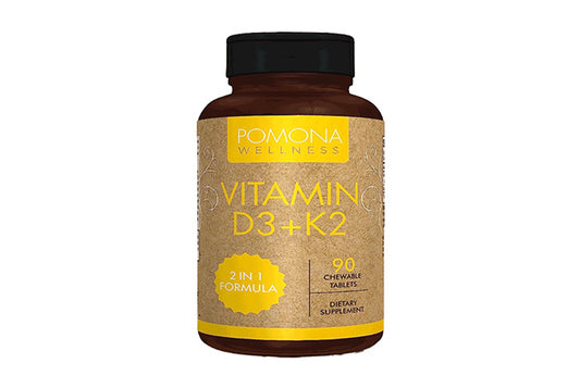 Pomona Wellness Vitamin D-3 with Vitamin K-2 (90 Chewable Tablets) - Pomona Organic Juices